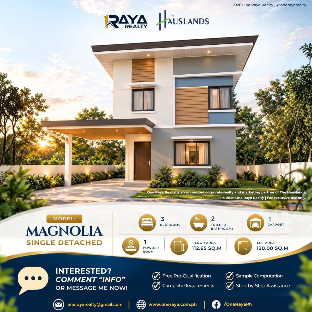 Magnolia House For Sale in Hausland Bataan | 3BR | 120 SQM Lot